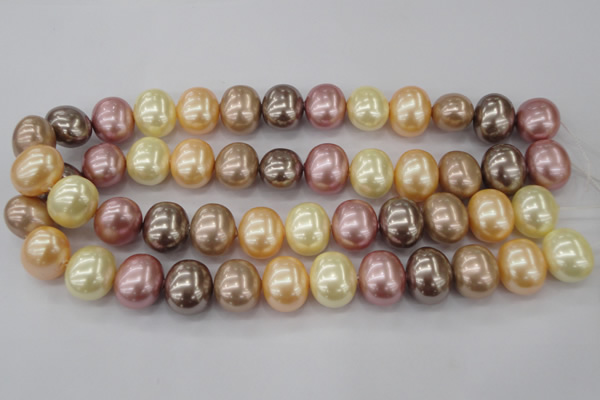 CSB715 15.5 inches 16*19mm oval mixed color shell pearl beads