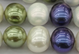 CSB717 15.5 inches 16*19mm oval mixed color shell pearl beads