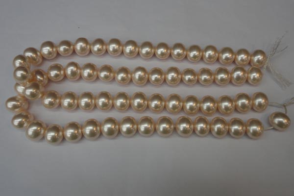 CSB801 15.5 inches 13*15mm oval shell pearl beads wholesale