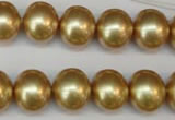 CSB804 15.5 inches 13*15mm oval shell pearl beads wholesale