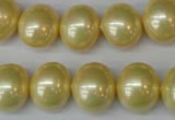 CSB808 15.5 inches 13*15mm oval shell pearl beads wholesale
