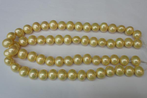 CSB808 15.5 inches 13*15mm oval shell pearl beads wholesale