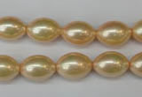 CSB847 15.5 inches 10*14mm rice shell pearl beads wholesale