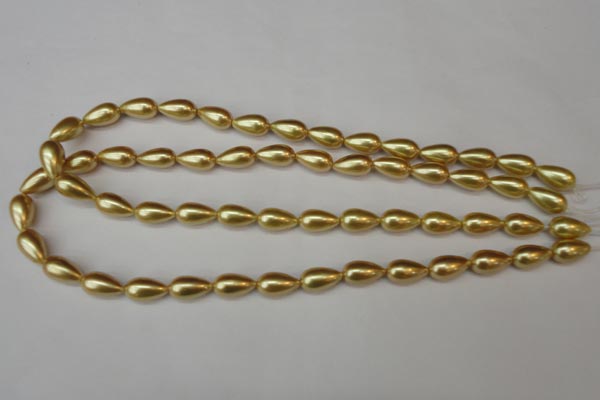 CSB857 15.5 inches 8*14mm teardrop shell pearl beads wholesale