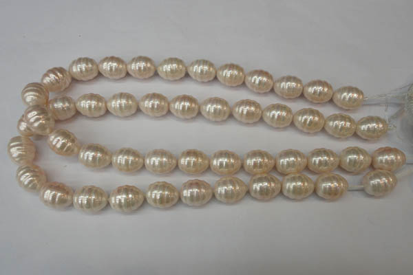 CSB885 15.5 inches 13*16mm whorl teardrop shell pearl beads wholesale