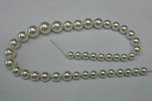 CSB920 15.5 inches 8mm - 14mm round shell pearl beads wholesale
