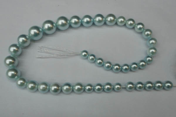 CSB922 15.5 inches 8mm - 14mm round shell pearl beads wholesale