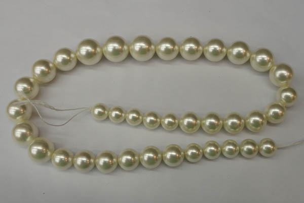 CSB931 15.5 inches 8mm - 16mm round shell pearl beads wholesale