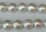 CSB940 15.5 inches 12mm flat round shell pearl beads wholesale