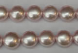 CSB941 15.5 inches 12mm flat round shell pearl beads wholesale