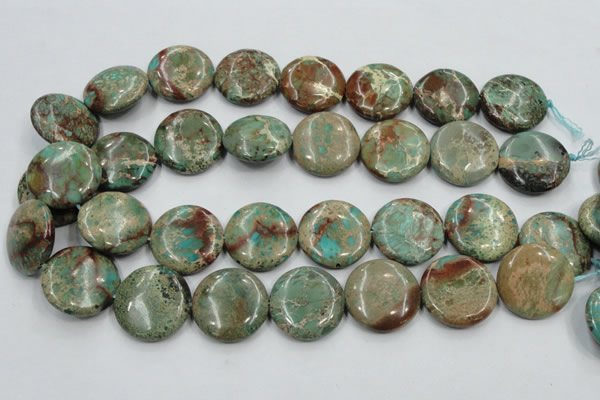 CSE07 15.5 inches 25mm flat round natural sea sediment jasper beads