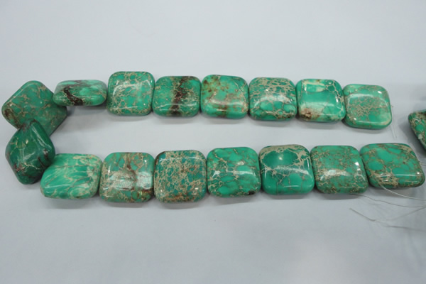 CSE108 15.5 inches 25*25mm square dyed natural sea sediment jasper beads