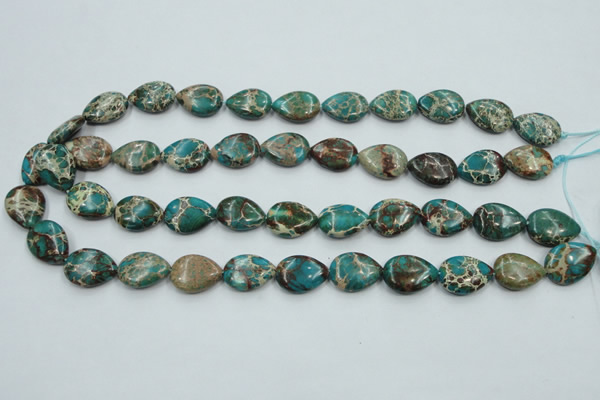 CSE11 15.5 inches 13*18mm flat teardrop natural sea sediment jasper beads