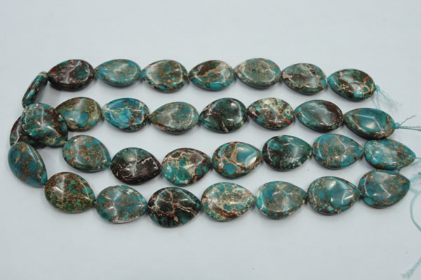 CSE12 15.5 inches 18*25mm flat teardrop natural sea sediment jasper beads