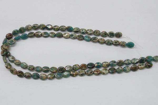 CSE5010 15.5 inches 8*10mm oval natural sea sediment jasper beads