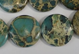 CSE5032 15.5 inches 22mm flat round natural sea sediment jasper beads