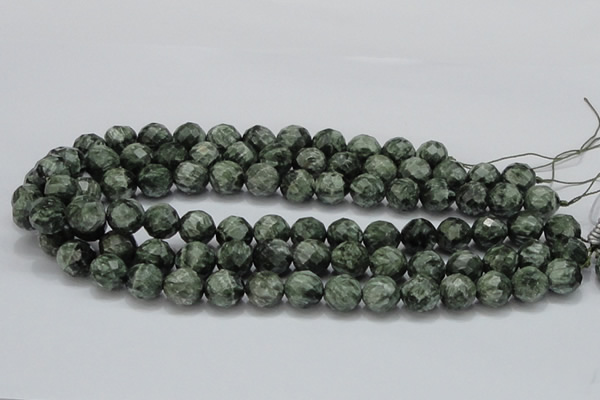 CSH09 15.5 inches 14mm faceted round natural seraphinite beads
