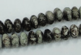 CSI05 15.5 inches 5*10mm rondelle silver scale stone beads wholesale