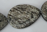 CSI40 15.5 inches 30*40mm flat teardrop silver scale stone beads wholesale