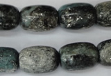 CSI65 15.5 inches 13*18mm drum silver scale stone beads wholesale