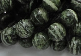 CSJ05 15.5 inches 12mm round green silver line jasper beads wholesale
