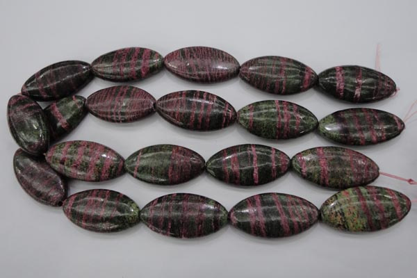 CSJ275 15.5 inches 20*40mm marquise dyed green silver line jasper beads