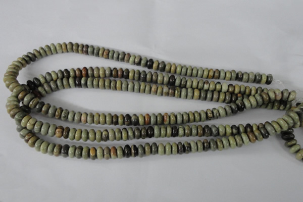 CSL108 15.5 inches 4*8mm rondelle silver leaf jasper beads wholesale