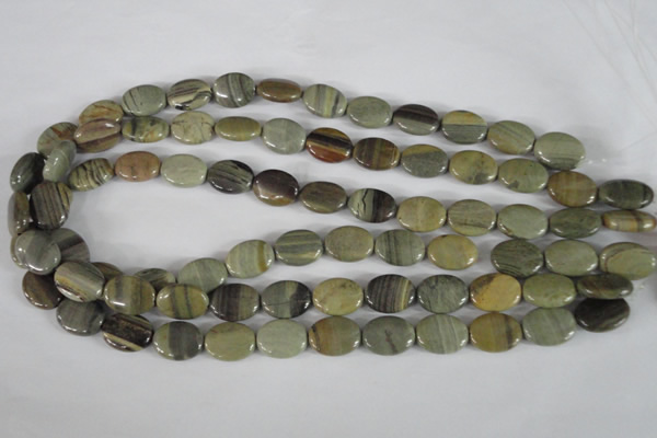 CSL117 15.5 inches 12*16mm oval silver leaf jasper beads wholesale