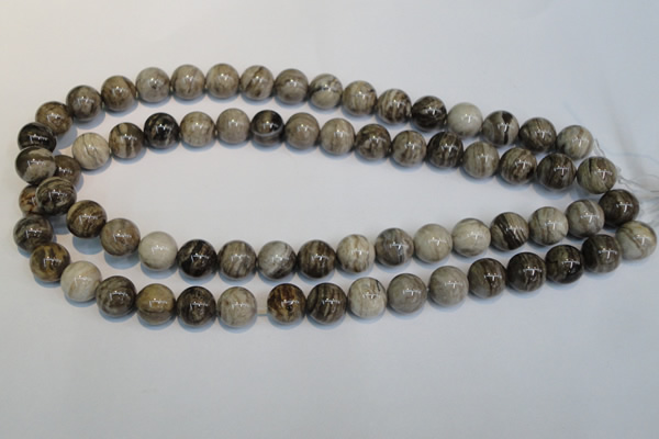 CSL12 15.5 inches 12mm round silver leaf jasper beads wholesale