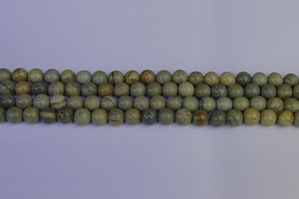 CSL202 15.5 inches 8mm round silver leaf jasper beads wholesale