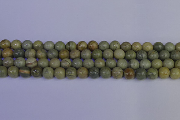 CSL203 15.5 inches 10mm round silver leaf jasper beads wholesale