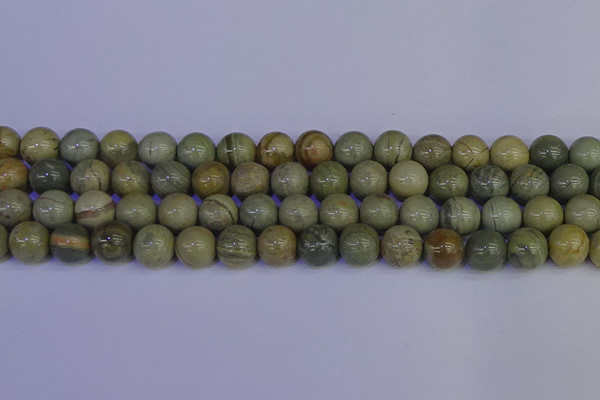 CSL204 15.5 inches 12mm round silver leaf jasper beads wholesale