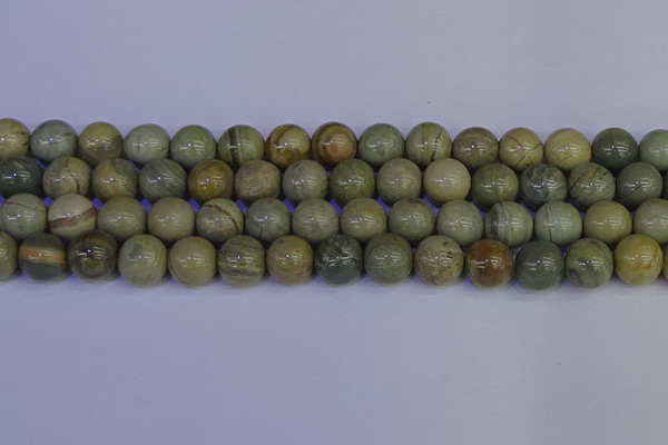 CSL205 15.5 inches 14mm round silver leaf jasper beads wholesale