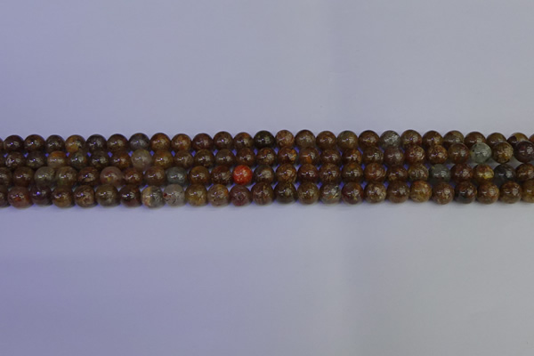 CSL220 15.5 inches 4mm round gold leaf jasper beads wholesale