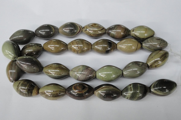 CSL25 15.5 inches 20*30mm rice silver leaf jasper beads wholesale