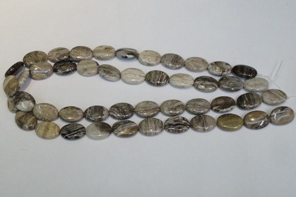 CSL43 15.5 inches 13*18mm oval silver leaf jasper beads wholesale