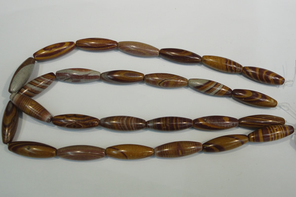 CSL82 15.5 inches 10*30mm rice silver leaf jasper beads wholesale