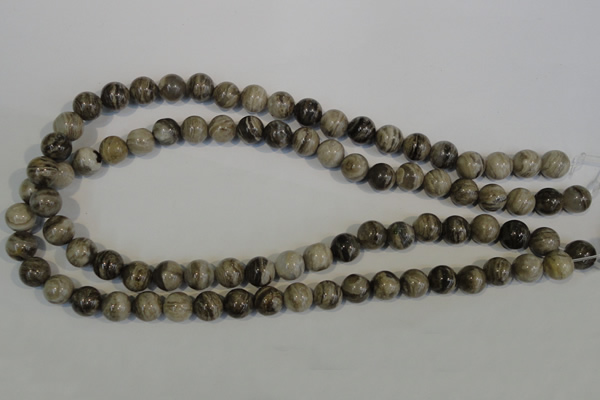 CSL92 15.5 inches 10mm round silver leaf jasper beads wholesale