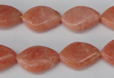 CSM25 15.5 inches 13*18mm twisted teardrop salmon stone beads wholesale
