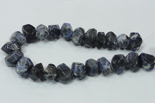 CSO104 15.5 inches 18*25mm faceted nugget sodalite gemstone beads