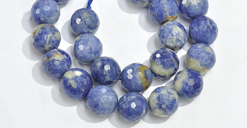 CSO21 AB grade 14mm faceted round sodalite beads wholesale
