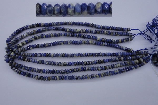 CSO31 15.5 inches 3*6mm faceted rondelle sodalite gemstone beads