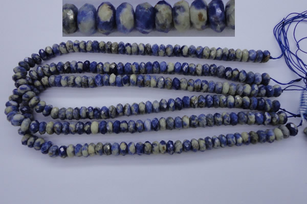 CSO33 15.5 inches 5*10mm faceted rondelle sodalite gemstone beads