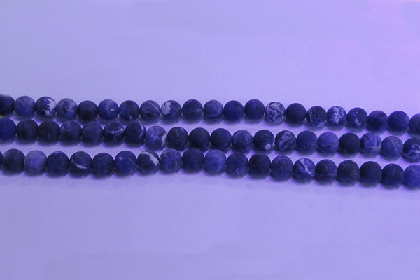 CSO454 15.5 inches 6mm round matte sodalite gemstone beads