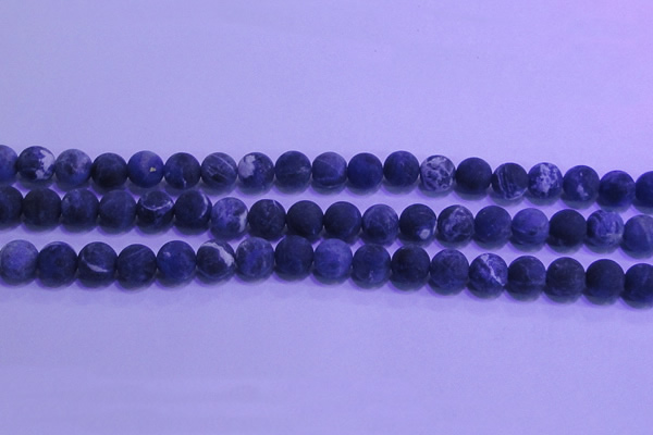 CSO455 15.5 inches 8mm round matte sodalite gemstone beads