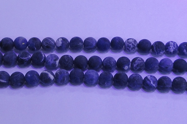 CSO458 15.5 inches 14mm round matte sodalite gemstone beads