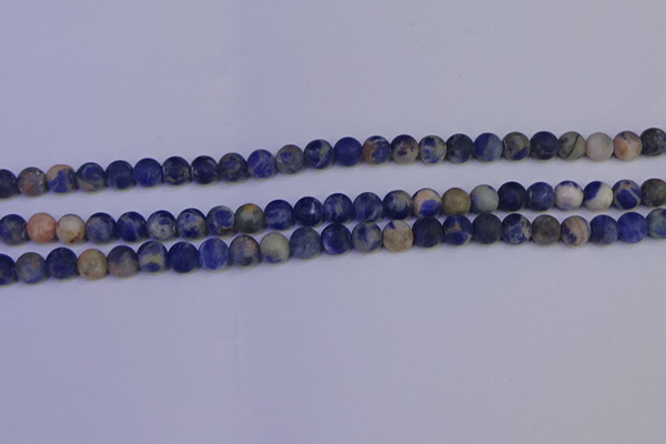 CSO521 15.5 inches 6mm round matte orange sodalite beads wholesale