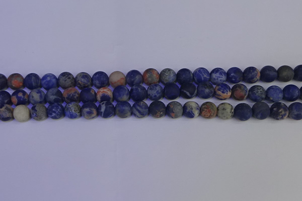 CSO522 15.5 inches 8mm round matte orange sodalite beads wholesale