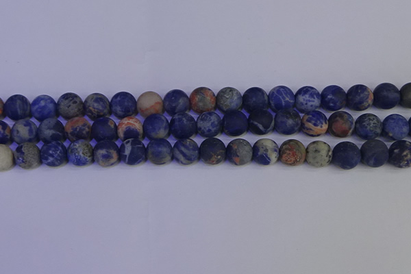 CSO523 15.5 inches 10mm round matte orange sodalite beads wholesale