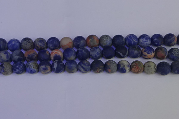 CSO525 15.5 inches 14mm round matte orange sodalite beads wholesale